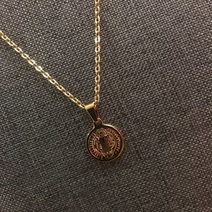 Gold Plate Coin Pendant Charm Necklace * FREE S/H *
